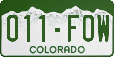 CO license plate 011FOW
