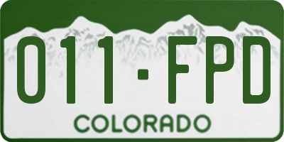 CO license plate 011FPD