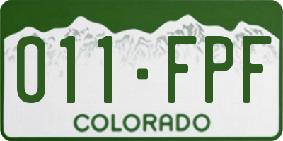 CO license plate 011FPF