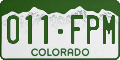 CO license plate 011FPM