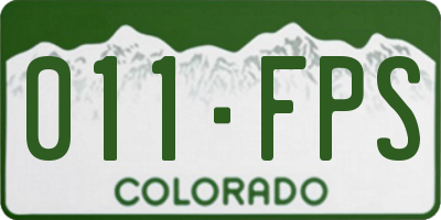 CO license plate 011FPS