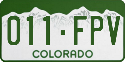 CO license plate 011FPV