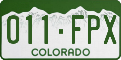 CO license plate 011FPX