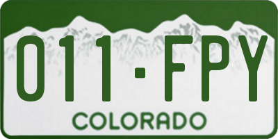 CO license plate 011FPY