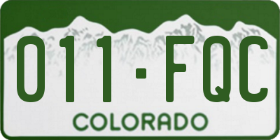 CO license plate 011FQC