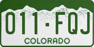 CO license plate 011FQJ