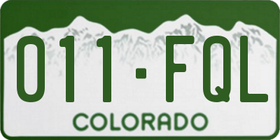 CO license plate 011FQL