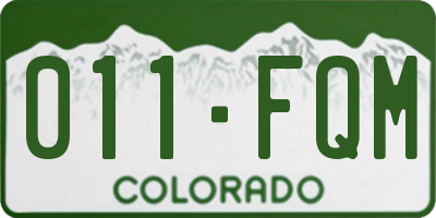 CO license plate 011FQM