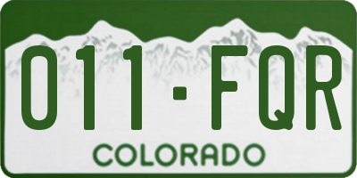 CO license plate 011FQR