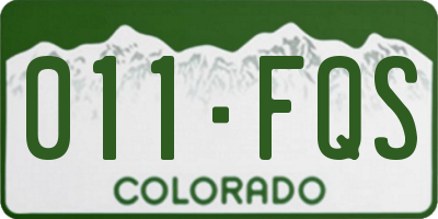 CO license plate 011FQS