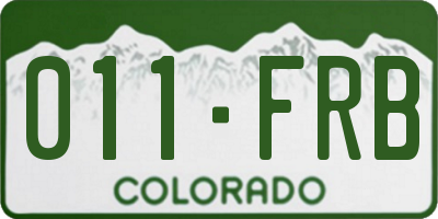 CO license plate 011FRB