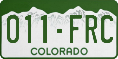 CO license plate 011FRC