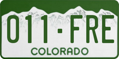 CO license plate 011FRE