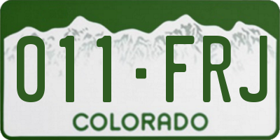 CO license plate 011FRJ