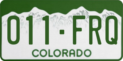 CO license plate 011FRQ