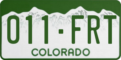 CO license plate 011FRT