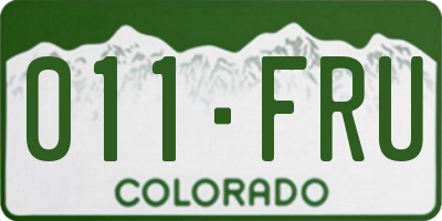 CO license plate 011FRU