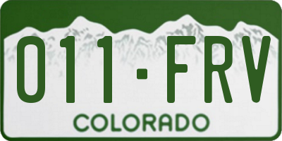CO license plate 011FRV