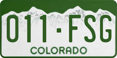 CO license plate 011FSG