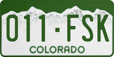 CO license plate 011FSK