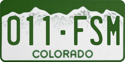 CO license plate 011FSM