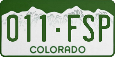 CO license plate 011FSP
