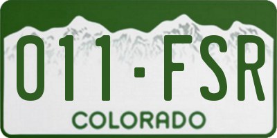 CO license plate 011FSR