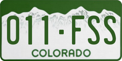 CO license plate 011FSS
