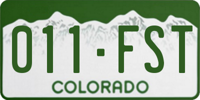 CO license plate 011FST