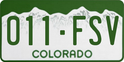 CO license plate 011FSV