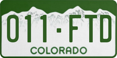 CO license plate 011FTD