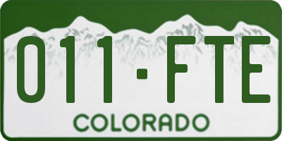 CO license plate 011FTE