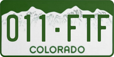 CO license plate 011FTF