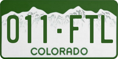 CO license plate 011FTL