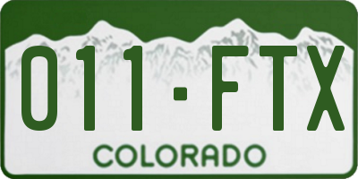 CO license plate 011FTX