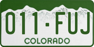 CO license plate 011FUJ