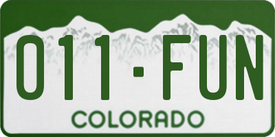 CO license plate 011FUN