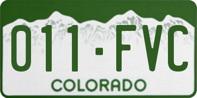 CO license plate 011FVC