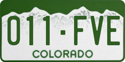 CO license plate 011FVE
