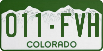 CO license plate 011FVH
