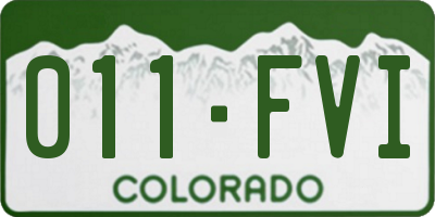 CO license plate 011FVI