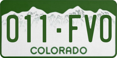 CO license plate 011FVO