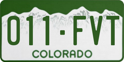 CO license plate 011FVT