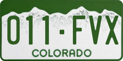 CO license plate 011FVX