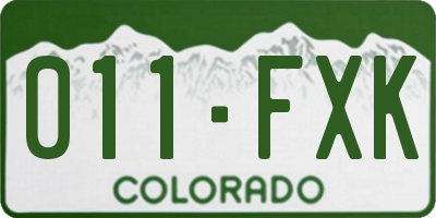 CO license plate 011FXK