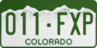 CO license plate 011FXP