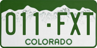 CO license plate 011FXT