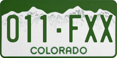 CO license plate 011FXX
