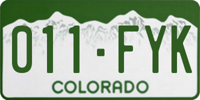 CO license plate 011FYK