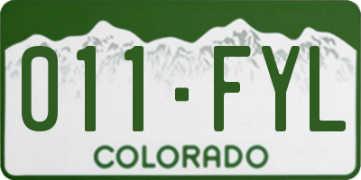 CO license plate 011FYL